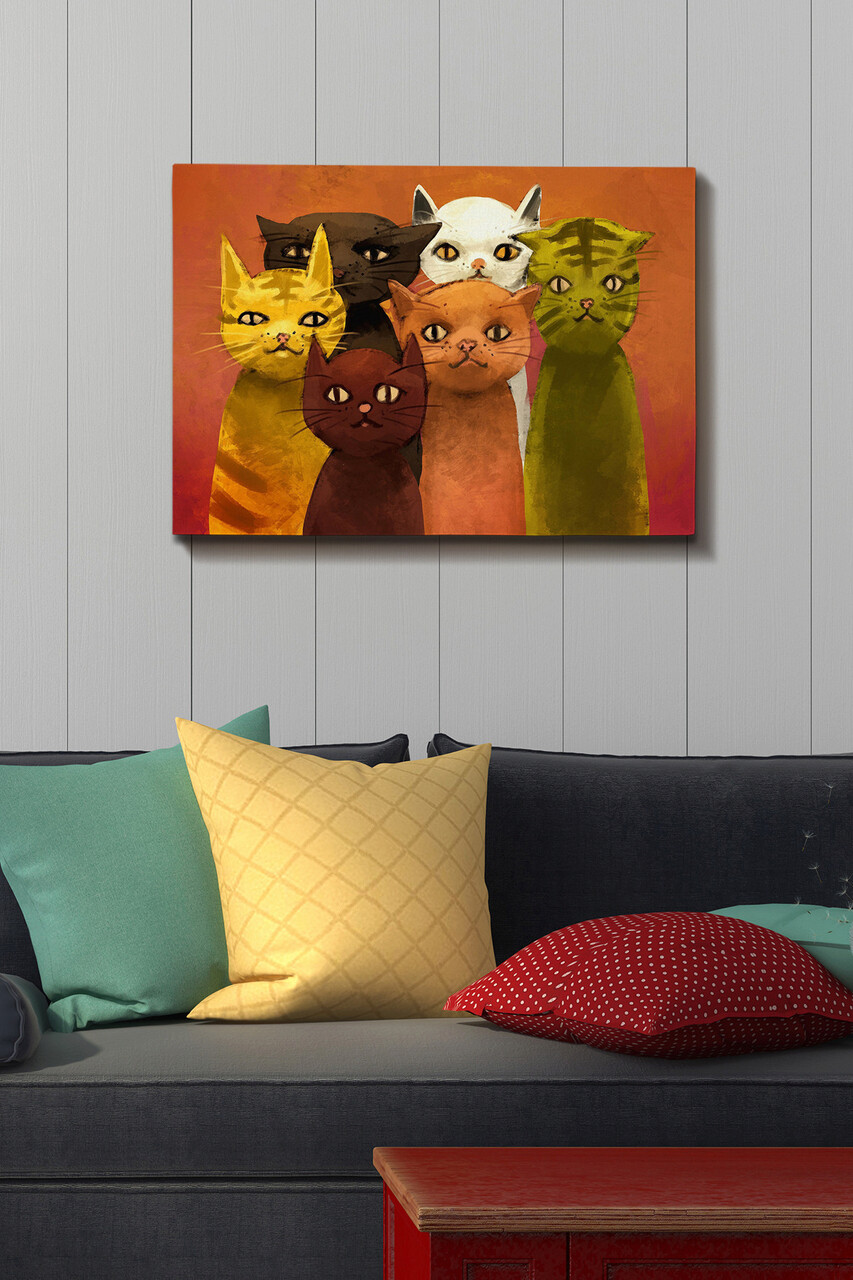 Tablou decorativ, Kanvas Tablo (50 x 70), Cadru: 100% LEMN (grosime: 3 cm), Multicolor - imagine 6